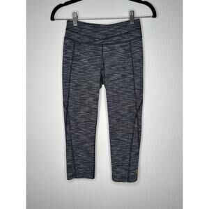 LUCY ACTIVEWEAR Womens Capri Workout Leggings in Grey Spacedye Print Size XS